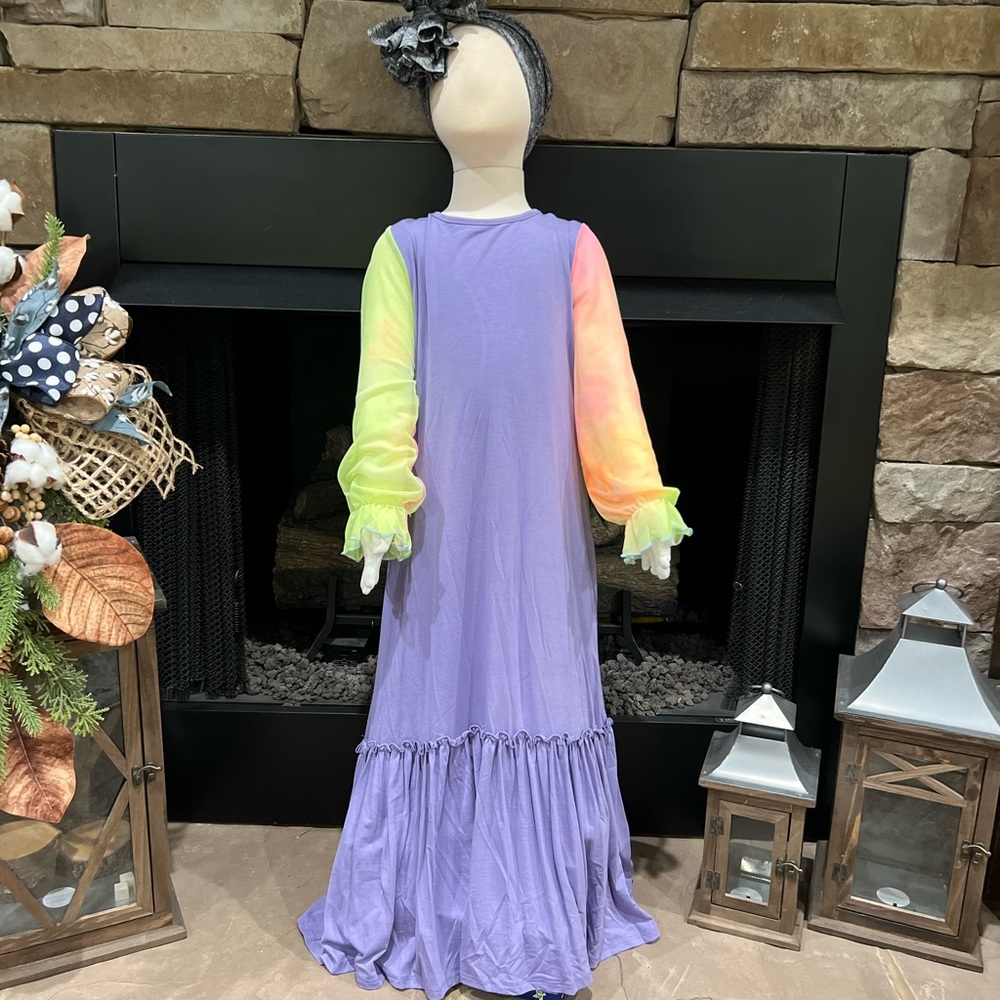 Girl’s Tie dye organza sleeve maxi dress NWT Lavender